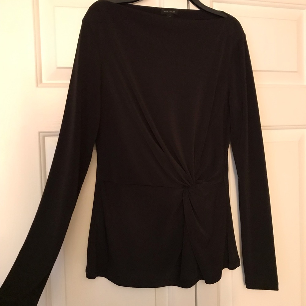 Ann Taylor Black Long Sleeve Blouse